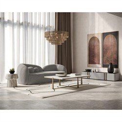 Ariston Modern Classic Sand Beige Concrete End Table|