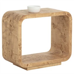 Alder Modern Classic Natural Burl Rectangular End Table|