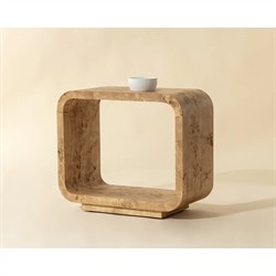 Alder Modern Classic Natural Burl Rectangular End Table|