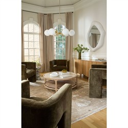 Oberon Modern Classic Brown Marble Round Drink Table|