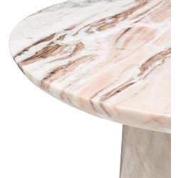 Sagan Modern Classic Beige Marble Round End Table|