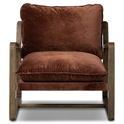 Ailyn Rustic Lodge Brown Velvet Performance Occasional Arm Chair|