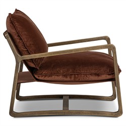 Ailyn Rustic Lodge Brown Velvet Performance Occasional Arm Chair|