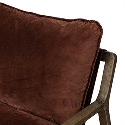 Ailyn Rustic Lodge Brown Velvet Performance Occasional Arm Chair|