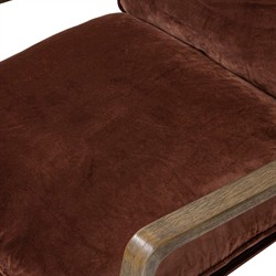 Ailyn Rustic Lodge Brown Velvet Performance Occasional Arm Chair|