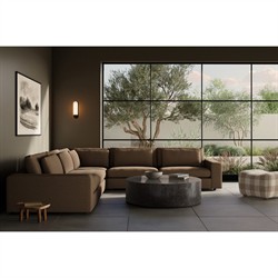 Candace Modern Classic Brown Crypton Corner Sectional - 132"|