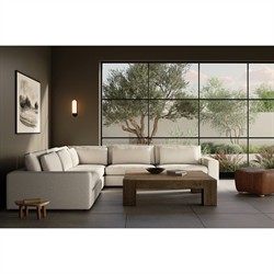 Candace Modern Classic Cream Crypton Corner Sectional - 132"|