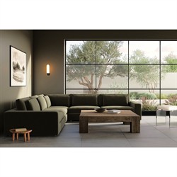 Candace Modern Classic Olive Green Velvet Performance Corner Sectional - 132"|