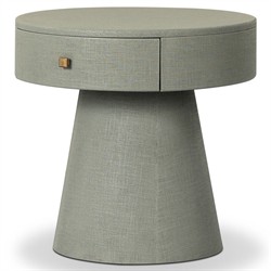 Meredith Modern Classic Sage Green Painted Linen Nightstand|