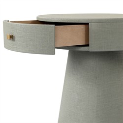 Meredith Modern Classic Sage Green Painted Linen Nightstand|