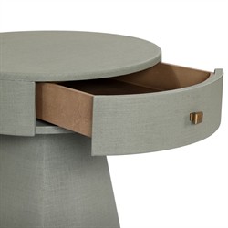 Meredith Modern Classic Sage Green Painted Linen Nightstand|