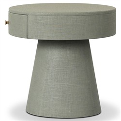 Meredith Modern Classic Sage Green Painted Linen Nightstand|