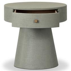 Meredith Modern Classic Sage Green Painted Linen Nightstand|