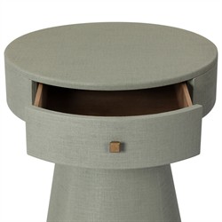 Meredith Modern Classic Sage Green Painted Linen Nightstand|