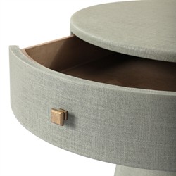 Meredith Modern Classic Sage Green Painted Linen Nightstand|