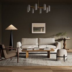 Stanley Modern Classic Cream Crypton Sofa - 98"|