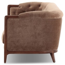 Khloe Updated Traditional Brown Velvet Tufted Sofa - 91"|