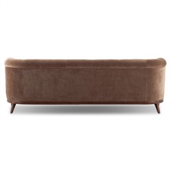 Khloe Updated Traditional Brown Velvet Tufted Sofa - 91"|