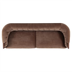 Khloe Updated Traditional Brown Velvet Tufted Sofa - 91"|