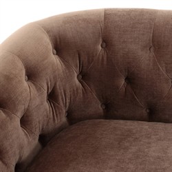 Khloe Updated Traditional Brown Velvet Tufted Sofa - 91"|