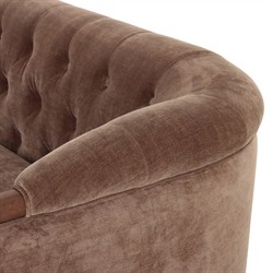 Khloe Updated Traditional Brown Velvet Tufted Sofa - 91"|