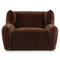 Garland Modern Classic Brown Velvet Performance Swivel Wing Chair|