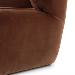 Garland Modern Classic Brown Velvet Performance Swivel Wing Chair|