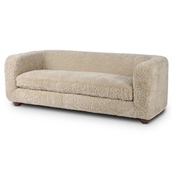 Jessie Modern Classic Beige Shearling Sofa - 84"|