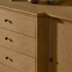 Gladys Updated Traditional Light Wash Oak Media Cabinet - 72"|
