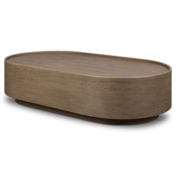 Kafta Rustic Lodge Natural Oak Oval Coffee Table|