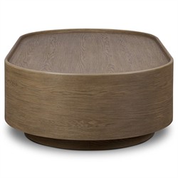 Kafta Rustic Lodge Natural Oak Oval Coffee Table|