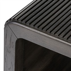 Lana Rustic Lodge Black Oak Wood Rectangular End Table|