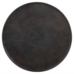 Lupe Industrial Dark Brown Aluminum Matchstick Round Side Table|