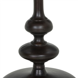 Lupe Industrial Dark Brown Aluminum Matchstick Round Side Table|