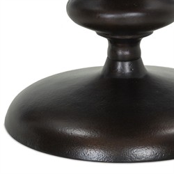 Lupe Industrial Dark Brown Aluminum Matchstick Round Side Table|