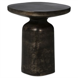 Lincoln Modern Classic Distressed Bronze Round End Table|