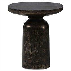 Lincoln Modern Classic Distressed Bronze Round End Table|