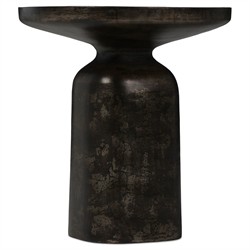 Lincoln Modern Classic Distressed Bronze Round End Table|
