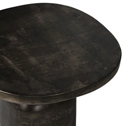 Lincoln Modern Classic Distressed Bronze Round End Table|