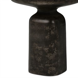 Lincoln Modern Classic Distressed Bronze Round End Table|