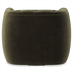 Paul Modern Classic Olive Green Velvet Performance Tufted Swivel Chair|