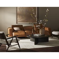 Radley Modern Classic Brown Leather 3 Piece Reclining Sectional - 121"|