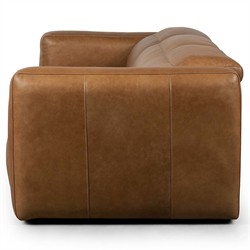Radley Modern Classic Brown Leather 3 Piece Reclining Sectional - 121"|