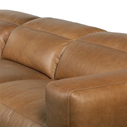Radley Modern Classic Brown Leather 3 Piece Reclining Sectional - 121"|