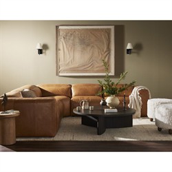 Radley Modern Classic Brown Leather Corner Reclining Sectional - 126"|