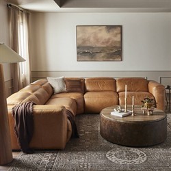 Radley Modern Classic Brown Leather Corner Reclining Sectional - 126"|