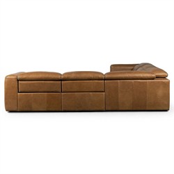 Radley Modern Classic Brown Leather Corner Reclining Sectional - 126"|