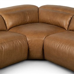 Radley Modern Classic Brown Leather Corner Reclining Sectional - 126"|
