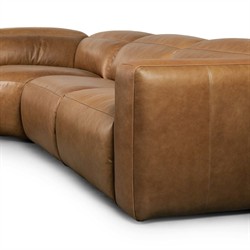 Radley Modern Classic Brown Leather Corner Reclining Sectional - 126"|