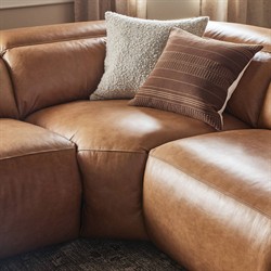 Radley Modern Classic Brown Leather Corner Reclining Sectional - 126"|